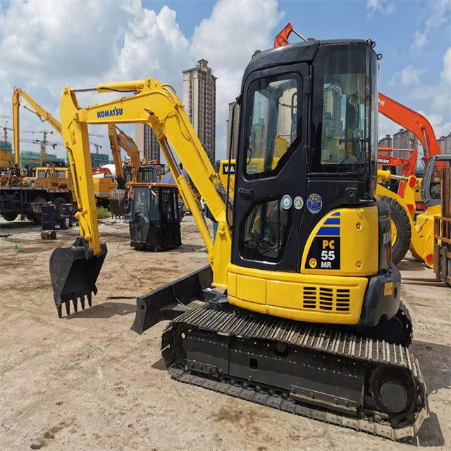 คุณภาพสูง 6 ตัน ใช้ญี่ปุ่นนําเข้า Komatsu pc 55 MR excavator crawler ด้วยเวลาทํางานที่ต่ํากว่า