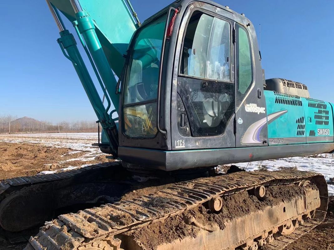11.35m Max Reach Kobelco 350 Lc 8 9 10 เครื่องขุดน้ําหนักใช้ 37.6t