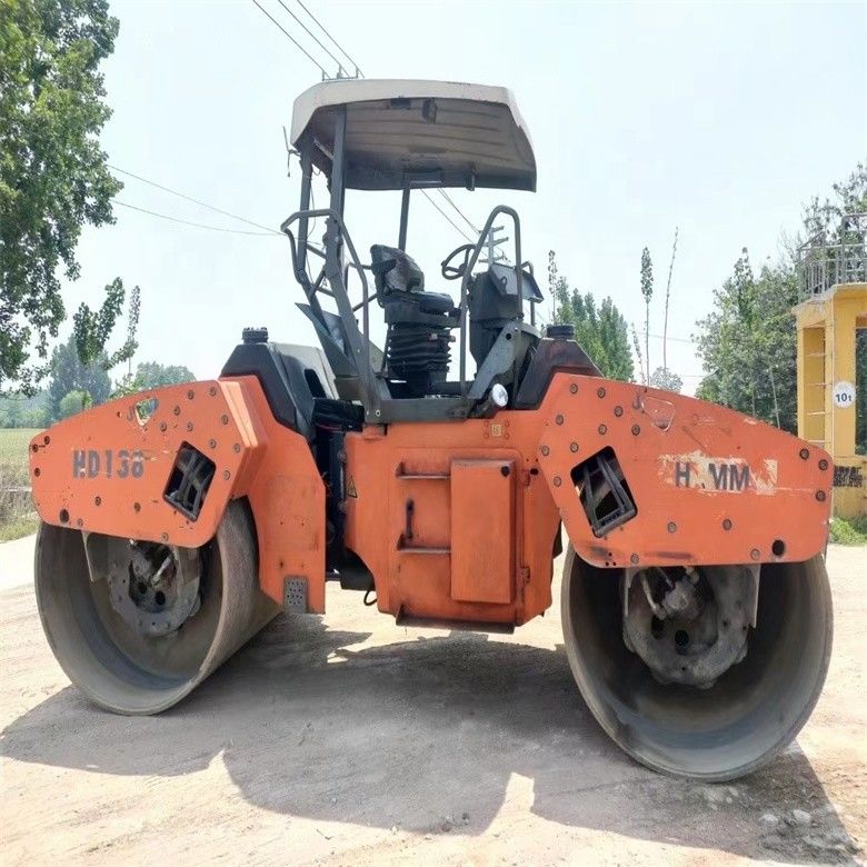 14 ตันใช้ HAMM HD130 Road Roller นําเข้าจากสหรัฐอเมริกาสําหรับวิศวกรรมสะพานทางด่วน