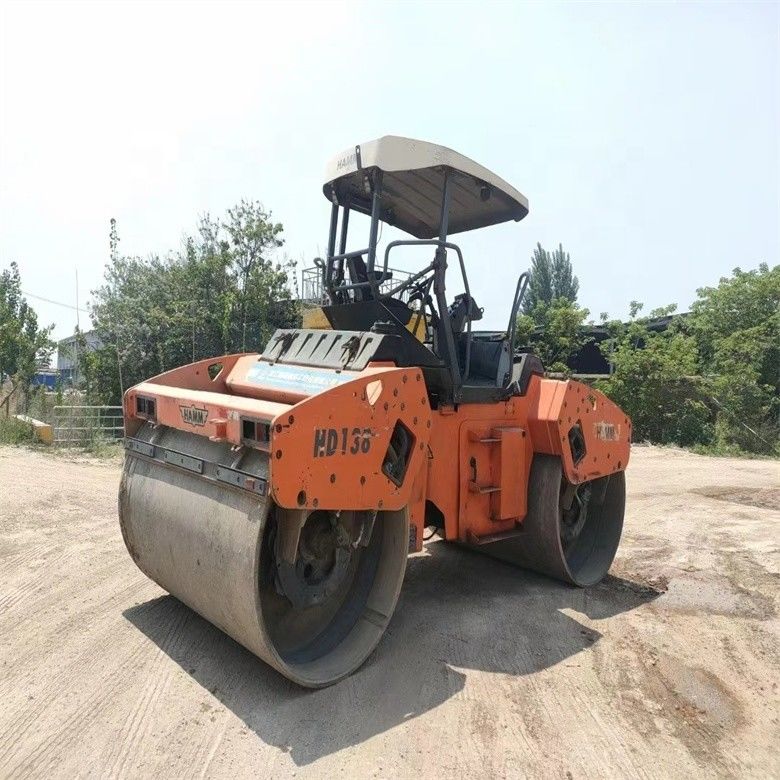 14 ตันใช้ HAMM HD130 Road Roller นําเข้าจากสหรัฐอเมริกาสําหรับวิศวกรรมสะพานทางด่วน